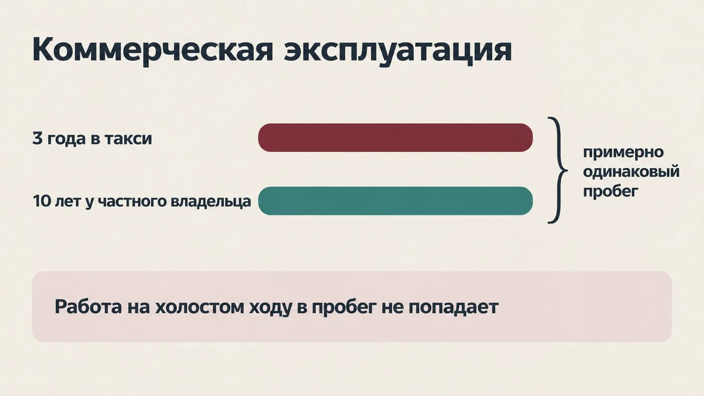 Сравнение: три года в такси дают такой же пробег, как десять лет у частного владельца