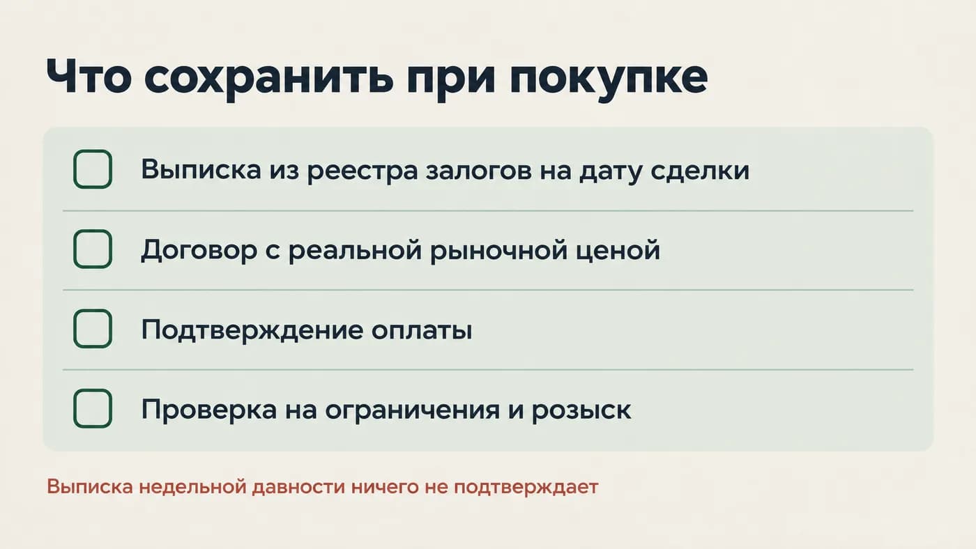 Чек-лист документов, которые подтверждают добросовестность покупателя